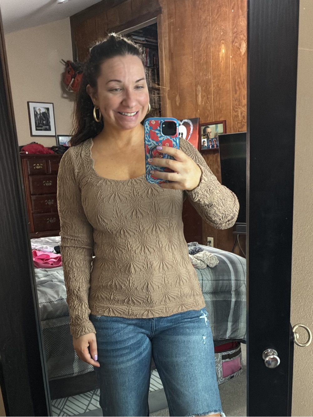 Altar’d state brown embossed texture top